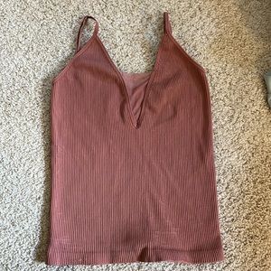 Free People Pink Ribbed Tank